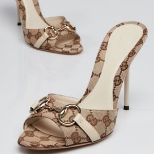 Gucci size 6 horsebit sides with 3" kitten heels.